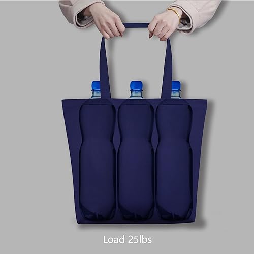 Miniatura 6 de TOPDesign 2  6  Paquete de 12 bolsas de lona con cierre magnético, bolsas de compras reutilizables para comestibles, bricolaje tus diseños creativos