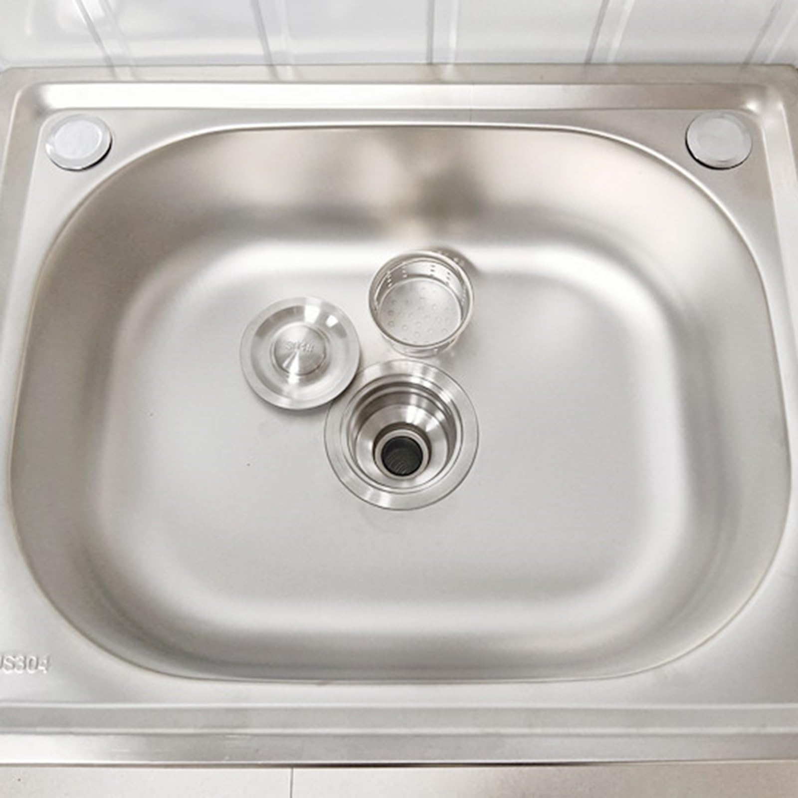 Lavello Freestanding A Vasca Singola con Supporto Alto 75 Centimetri Lavelli in Acciaio Inox Miscelatore Caldo E Freddo Lavastoviglie con Supporto Facile da Pulire Lavello da Cucina