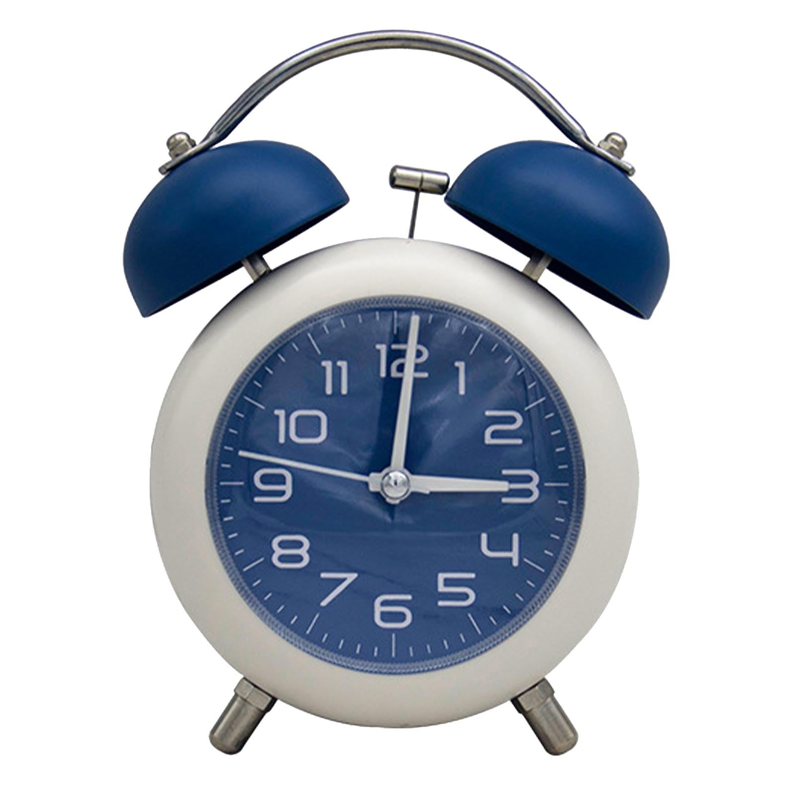 Lovskoo Alarm Clock 3 5 inch Small Clock with Night Light Battery Operated Vintage Simple Design Portable Clock