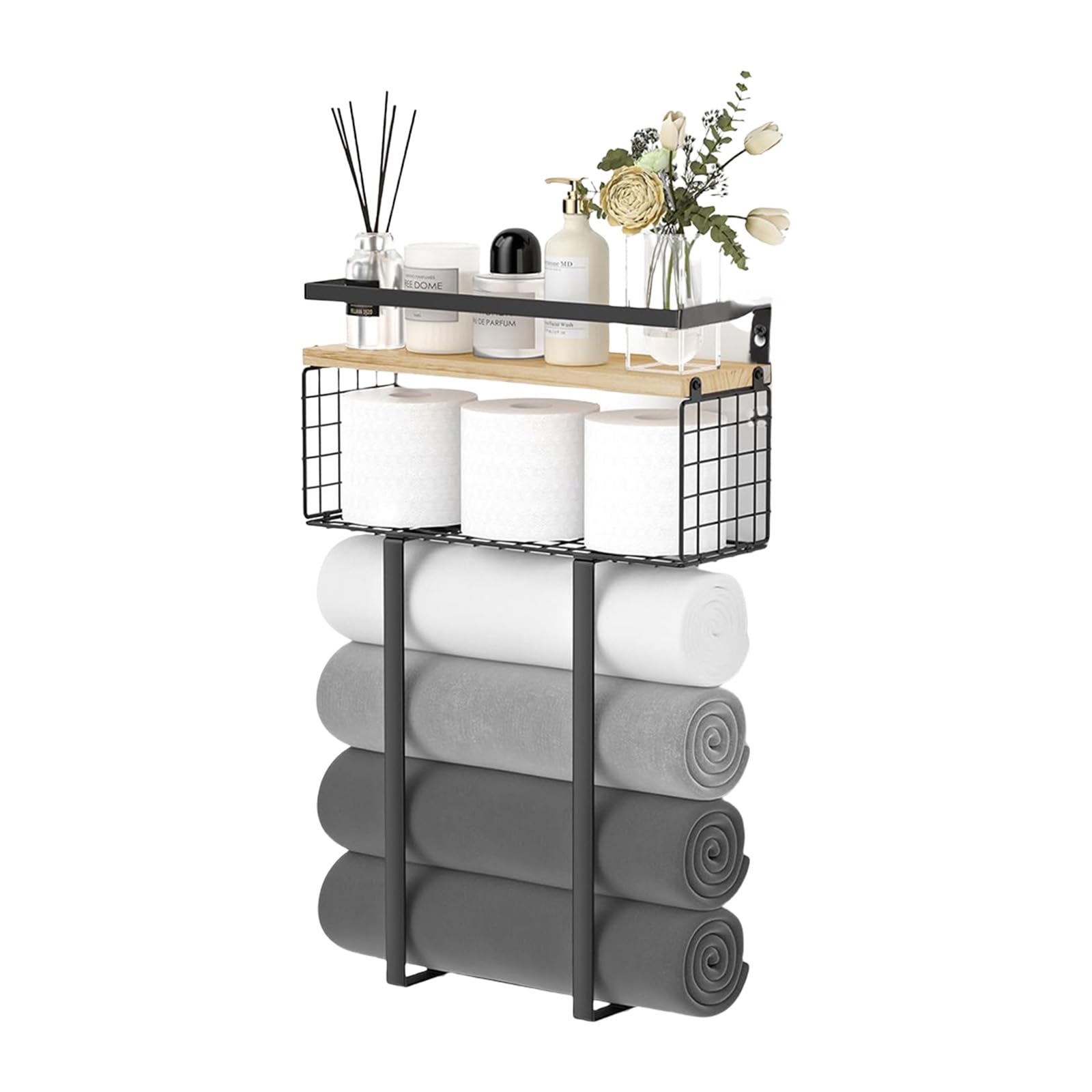 Étendoir à linge pour serviette de bain Bucolic pliable et compact pour petite pièce