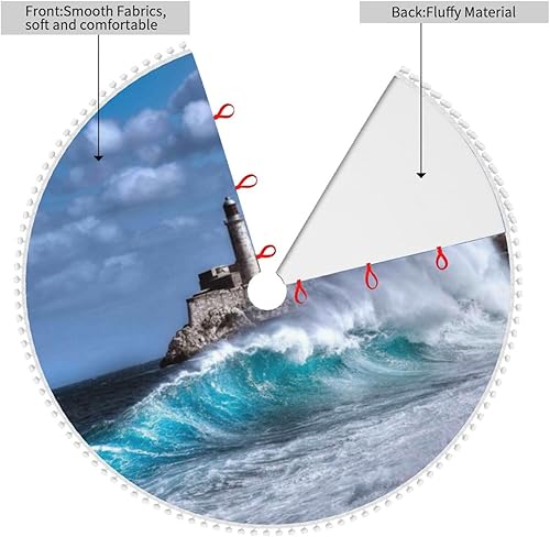 Vista 76 de Falda blanca para árbol de Navidad Let's Go Travel de 30 pulgadas con pompones esponjosos para árbol de fiesta navideña Vamos a viajar