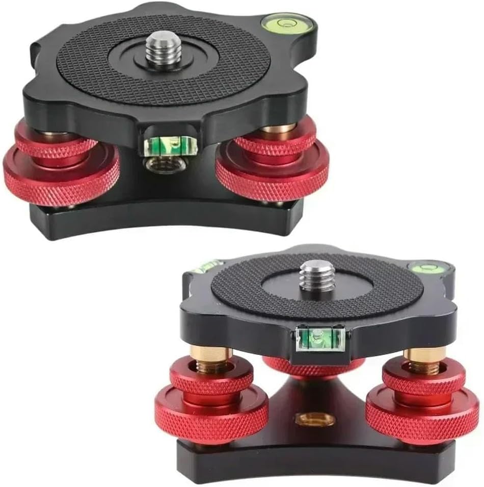 for LP-64 Leveler with Bubble Level for Tripod, Standard 3/8 Screw Hole Adjustment Tri-Wheel Leveling Base