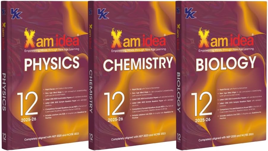 Xam idea Class 12 Bundle Set of 3 (Physics, Chemistry & Biology) | 2025-26 Edition | NEP & NCFSE Aligned | Mind Maps, Case-based Qs & Latest CBSE Pattern