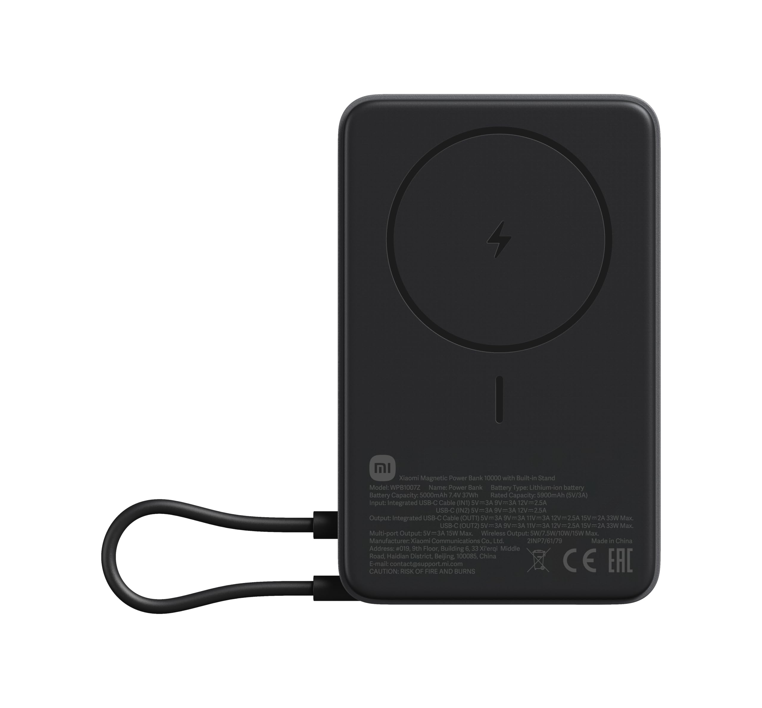 Xiaomi Magnetic Power Bank 10000 con Soporte Incorporado Gris