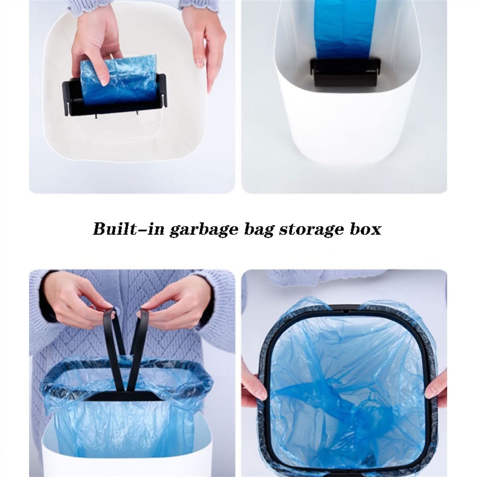 LUCBEI papeleras Papelera de inducción automática de Gran Capacidad de 16L, Papelera Inteligente Grande for el hogar, Cesta de Papel higiénico con Tapa Bote de Basura Cocina (Color : Blue)