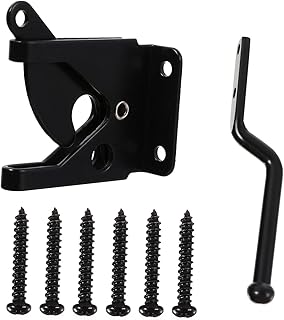 Angoily 1 Set Fence Iron Bolt Automatic Door Lock Heavy Duty Hinges Wood Fence Gravity Lever Automatic Fence Garden Door Post Mount Automatic Gravity Lever Door Latch Wood Fence Gate Lock