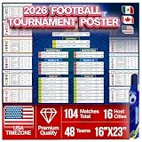 2026 World Cup Soccer Schedule Poster 16.5" x 23.6" – 2 Design Options, Full Tournament Match Schedule, Group Stage Tracker & Knockout Bracket, Perfect Wall Decor for Fans, Game Nights & Sports Rooms