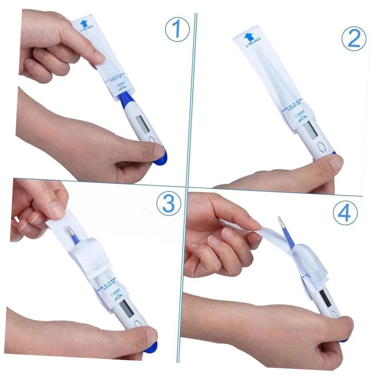 200pcs Disposable Protective Covers for Digital Sensors, Thin Sleeve, Hygienic Use for Home and Clinic
