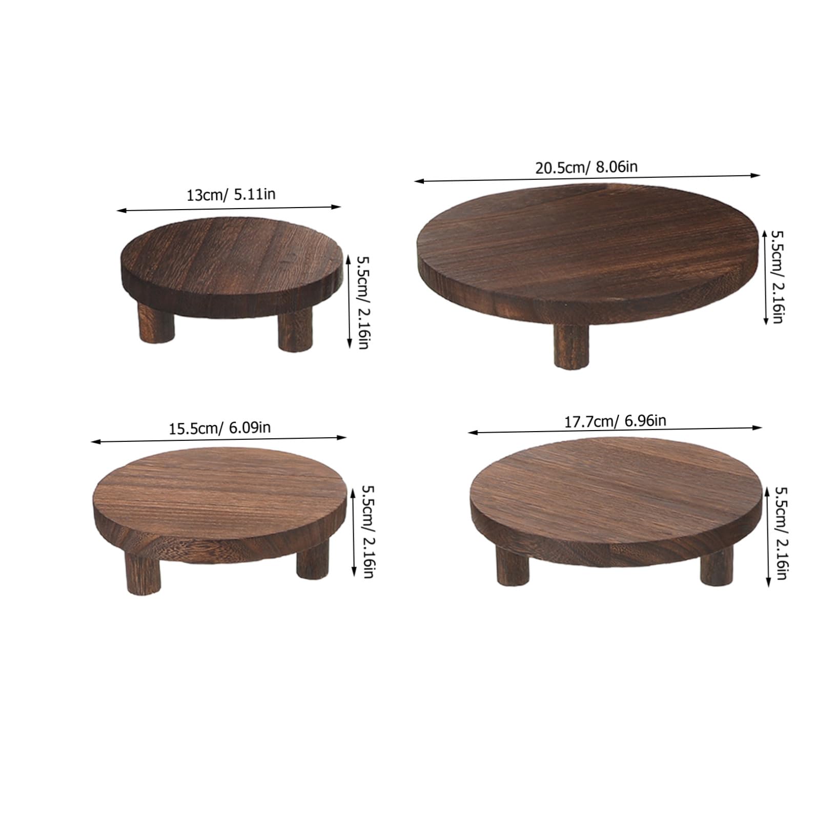 Hemobllo 4pezzi Alzata in Legno Piedistallo Rotondo Espositore in Legno per Piante Opere d Arte Artigianato Alzate Espositive per Uso Domestico Dettaglio