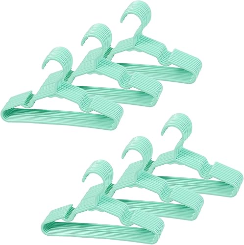 Miniatura 25 de 60 piezas de perchas blancas para guardería de bebé, colgador antideslizante para pantalones de recién nacido, percha ultradelgada para niños