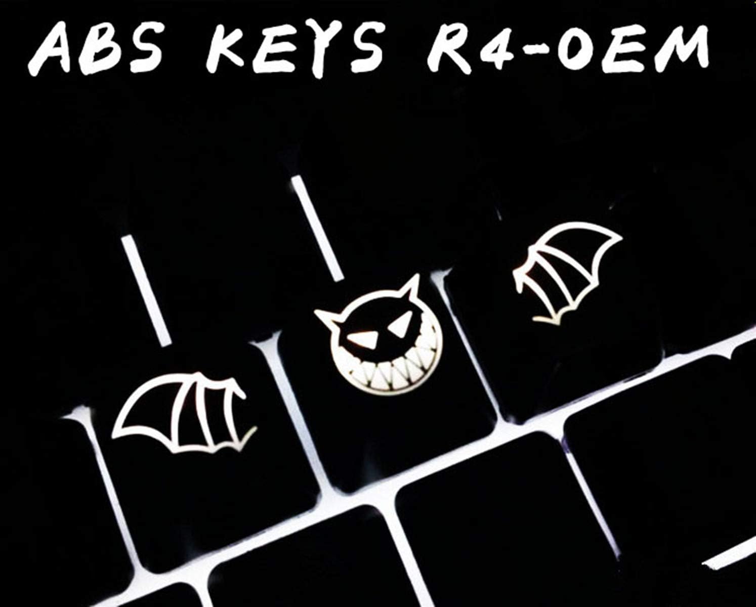 OEM Profile Little Devil R4 Backlit Keycaps Laser Carving Key Cap Individuation Customized for All MX Mechanical Keyboard Gaming 3 Pcs