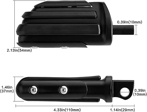 Miniatura 6 de Estriberas de carretera en ángulo de 1.25 pulgadas de largo para motocicleta, reposapiés ajustables con abrazaderas kit de soportes compatible con