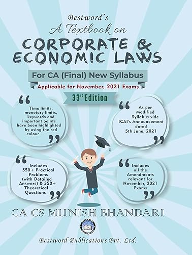 A Textbook on Corporate and Economic Laws For CA (Final) November 2021 Exams (New Syllabus)