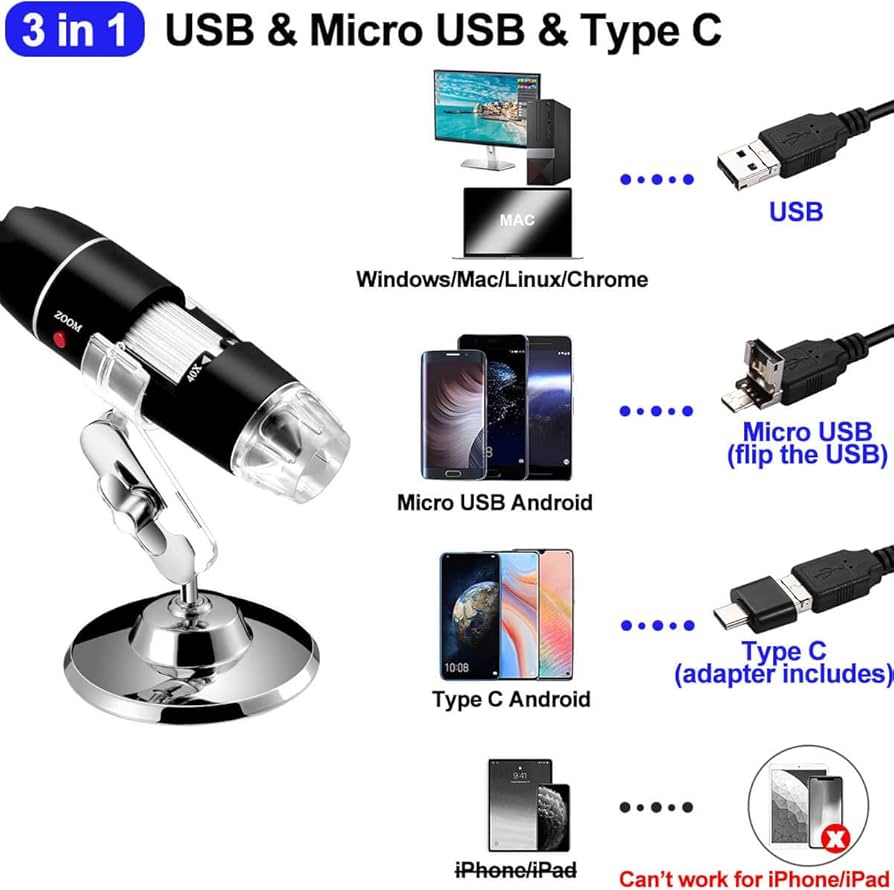 USBデジタル顕微鏡 40倍~1000倍 Amazon.co.jp: Jiusion HD 2MP USB デジタル顕微鏡 40倍から1000