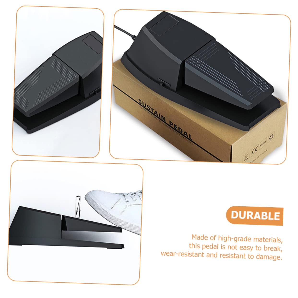 Pedal De Sustain Para Piano Eléctrico Antideslizante y Práctico Para Salas De Ensayo o Conciertos Compatible Teclado y Pedal De Resonancia
