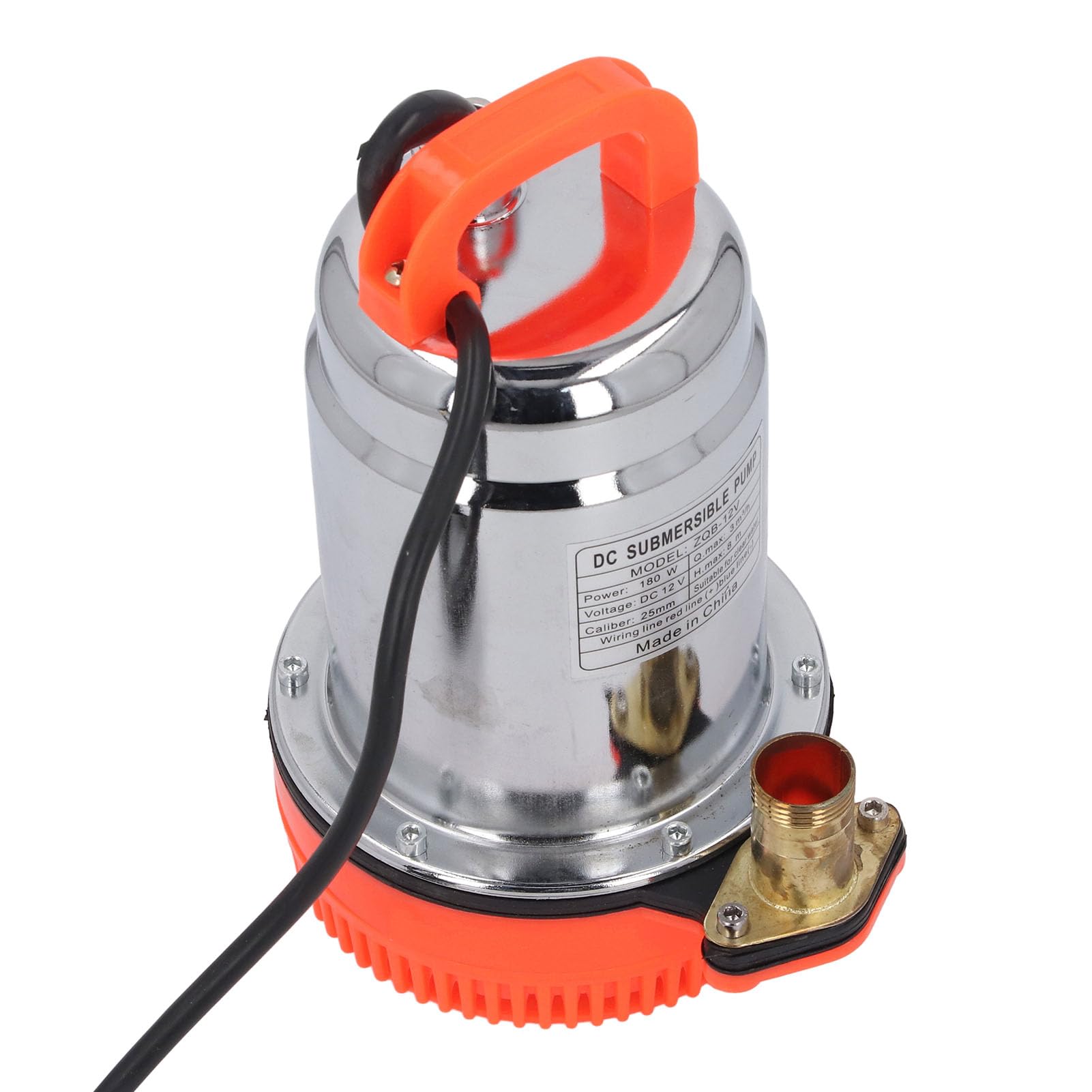 Walfront Bomba Sumergible de CC 12V, Bomba de Pozo Eficiente de Acero