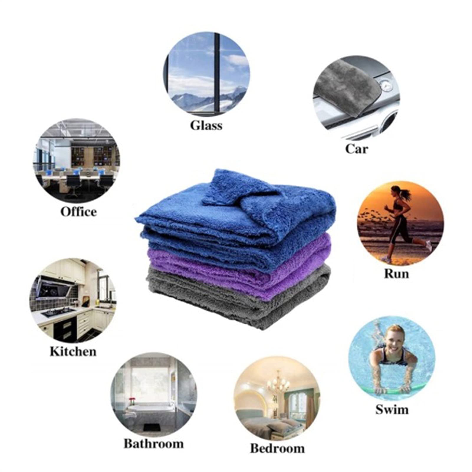 suchy ręcznik Extra Soft Myjnia samochodowa Ręcznik z mikrofibry Ściereczka do czyszczenia samochodu Suszenie Ściereczka do pielęgnacji samochodu Detailing Car WashTowel (kolor: niebieski, materiał: