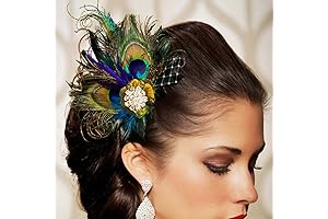 Yokawe Peacock Feather Hair Clip: Flaunt Graceful Elegance with a Touch of Vintage Glamour