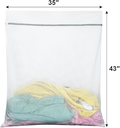 Miniatura 2 de Bolsas de malla para ropa delicada Vivifying, paquete de 2 bolsas XXXL extra grandes con estructura de nido de abeja y cierre para lavadora,