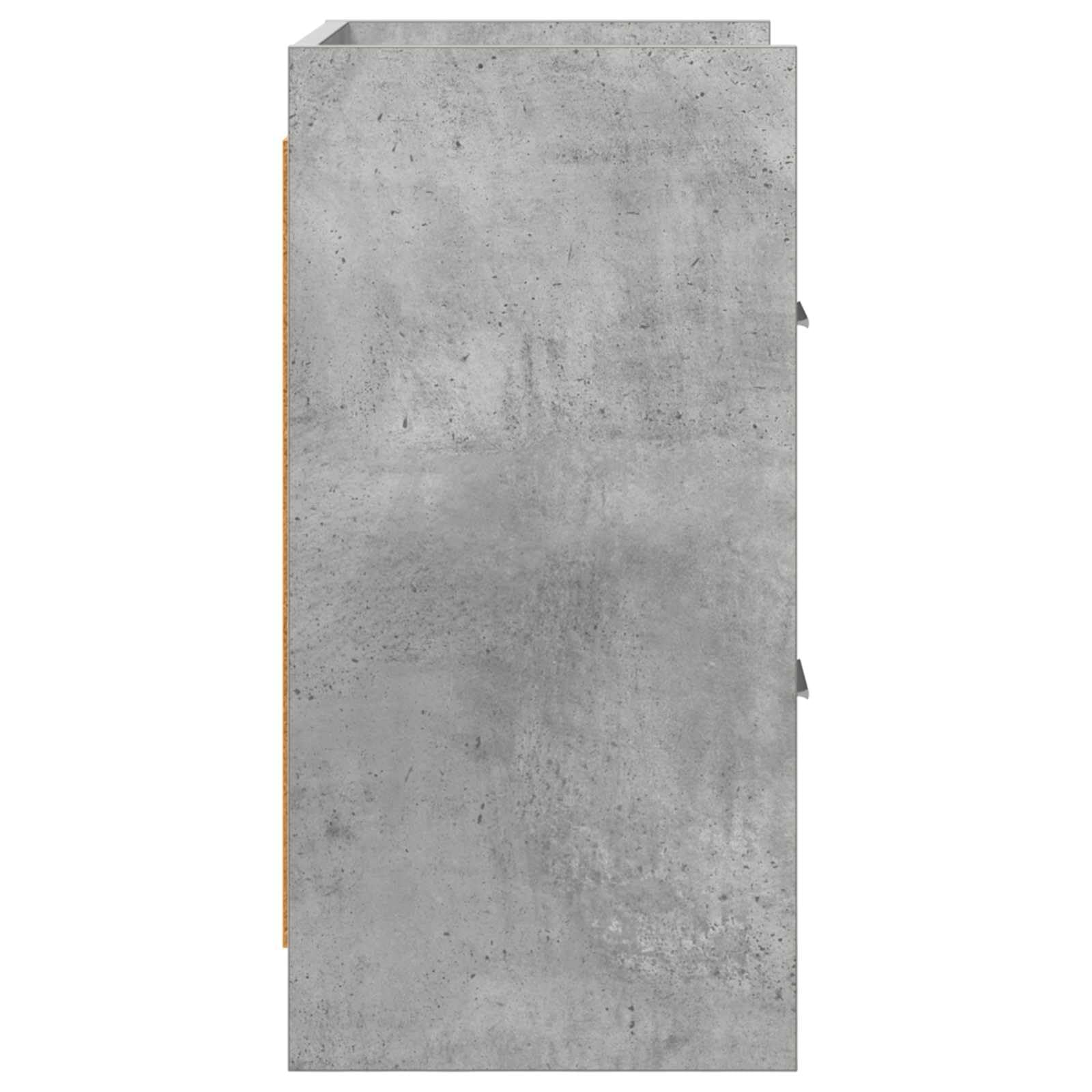Comodino grigio cemento in legno, 40 x 30 x 60 cm, 2 cassetti con maniglie in metallo, comodino e tavolino per camera da letto, cassettiera stretta con spazio e aspetto moderno