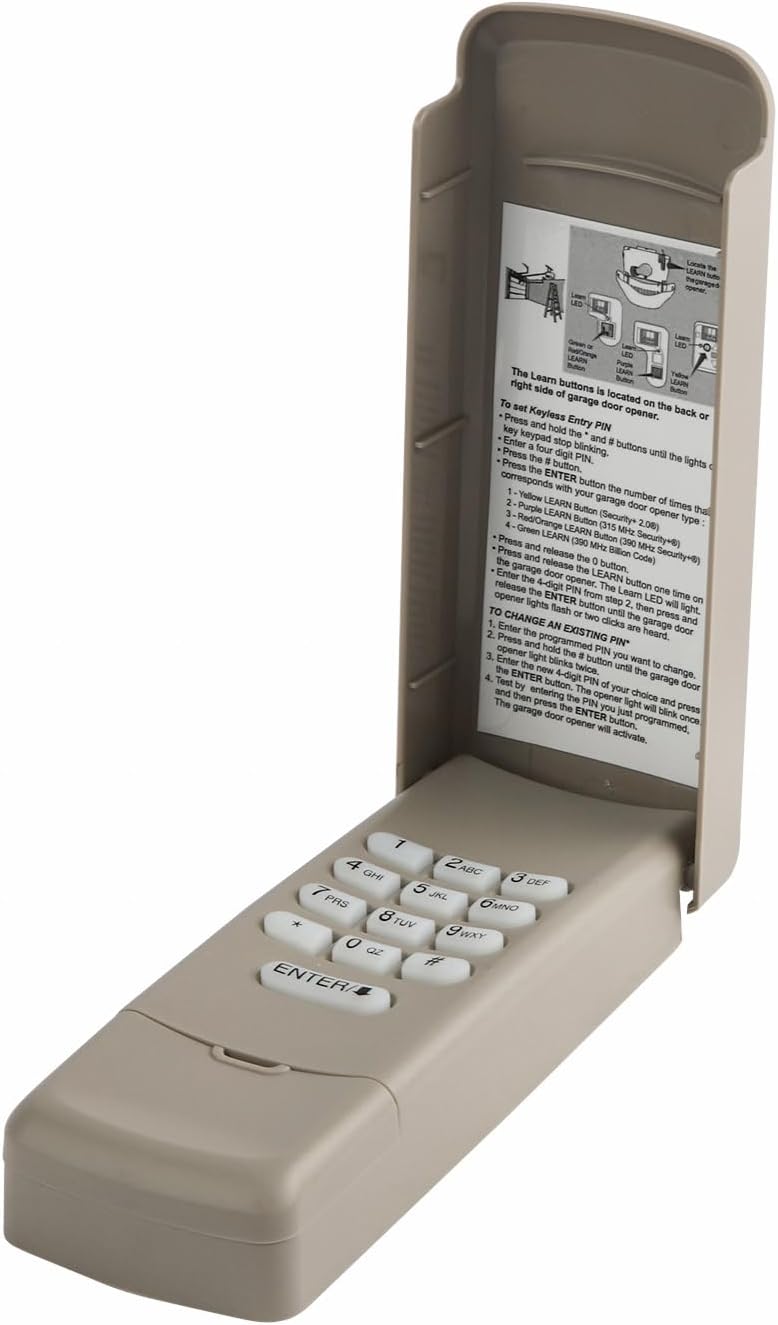 for 877MAX 878MAX Wireless Universal Garage Door Opener Keypad Replaces Safe Security+2.0 377/977/877/66LM 3-Years-Warranty