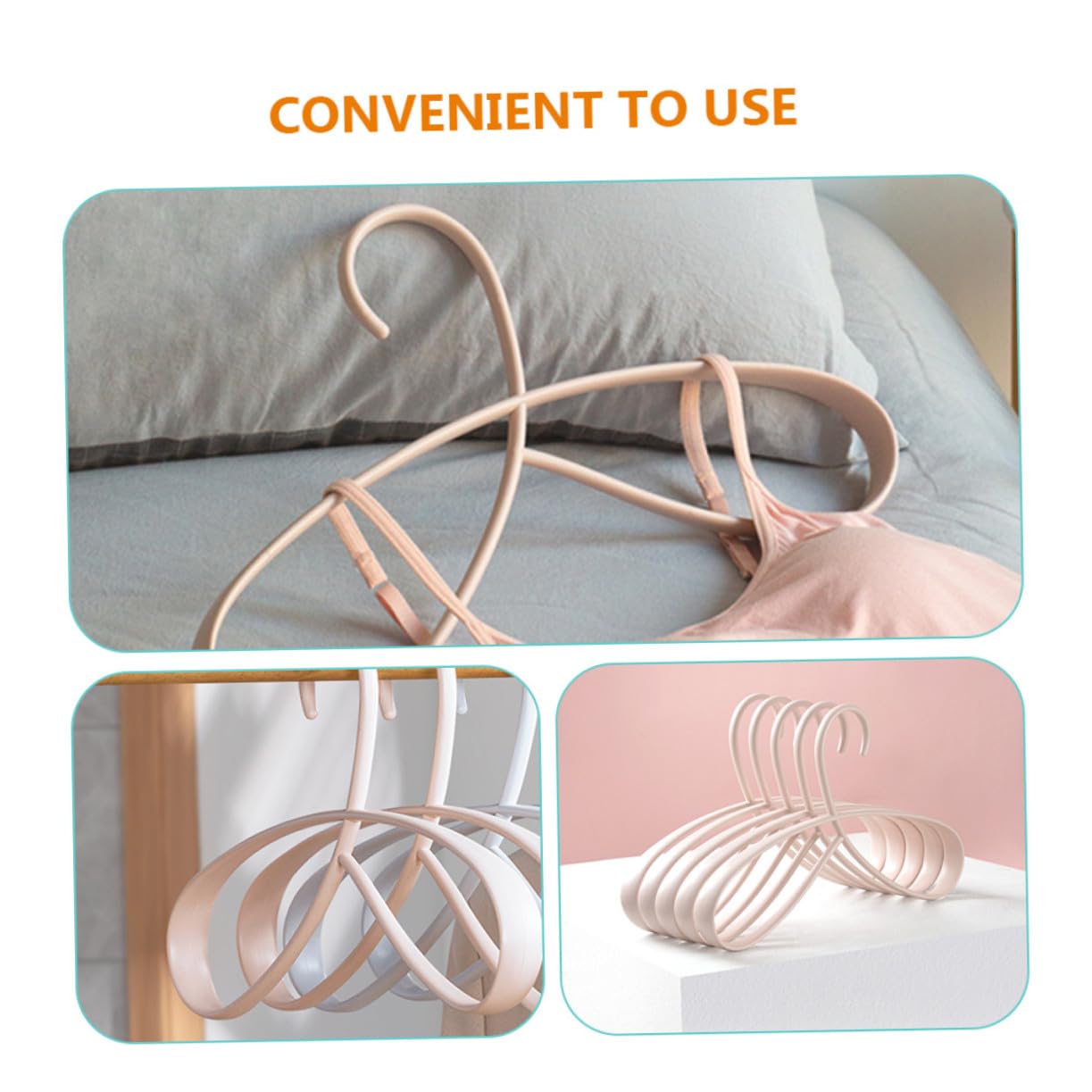 TOYANDONA Set di 5 Grucce Multifunzionali in Plastica Antiscivolo, Resistenti e Non Deformabili, come Accessorio Stendino per Casa e Camera da Letto