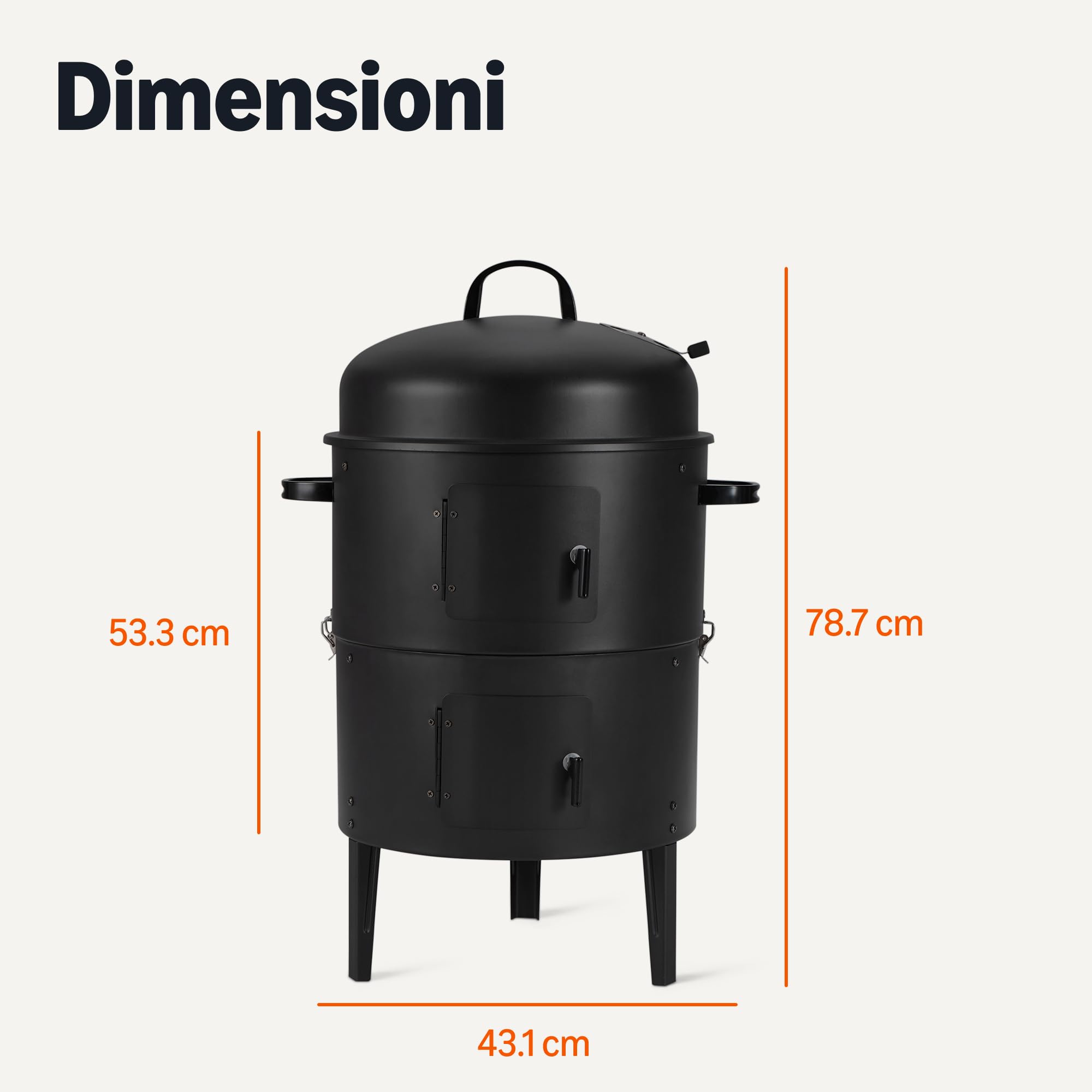 Affumicatore da Esterni Amazon Basics 40.6 cm Nero