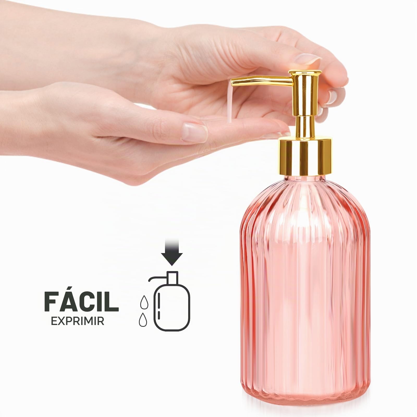 Juego de Accesorios de baño, Juego Completo de 4 Accesorios de baño de Vidrio con dispensador de jabón de loción, Soporte para Cepillo de Dientes, Tarro de boticario, Bandeja de tocador, decoración