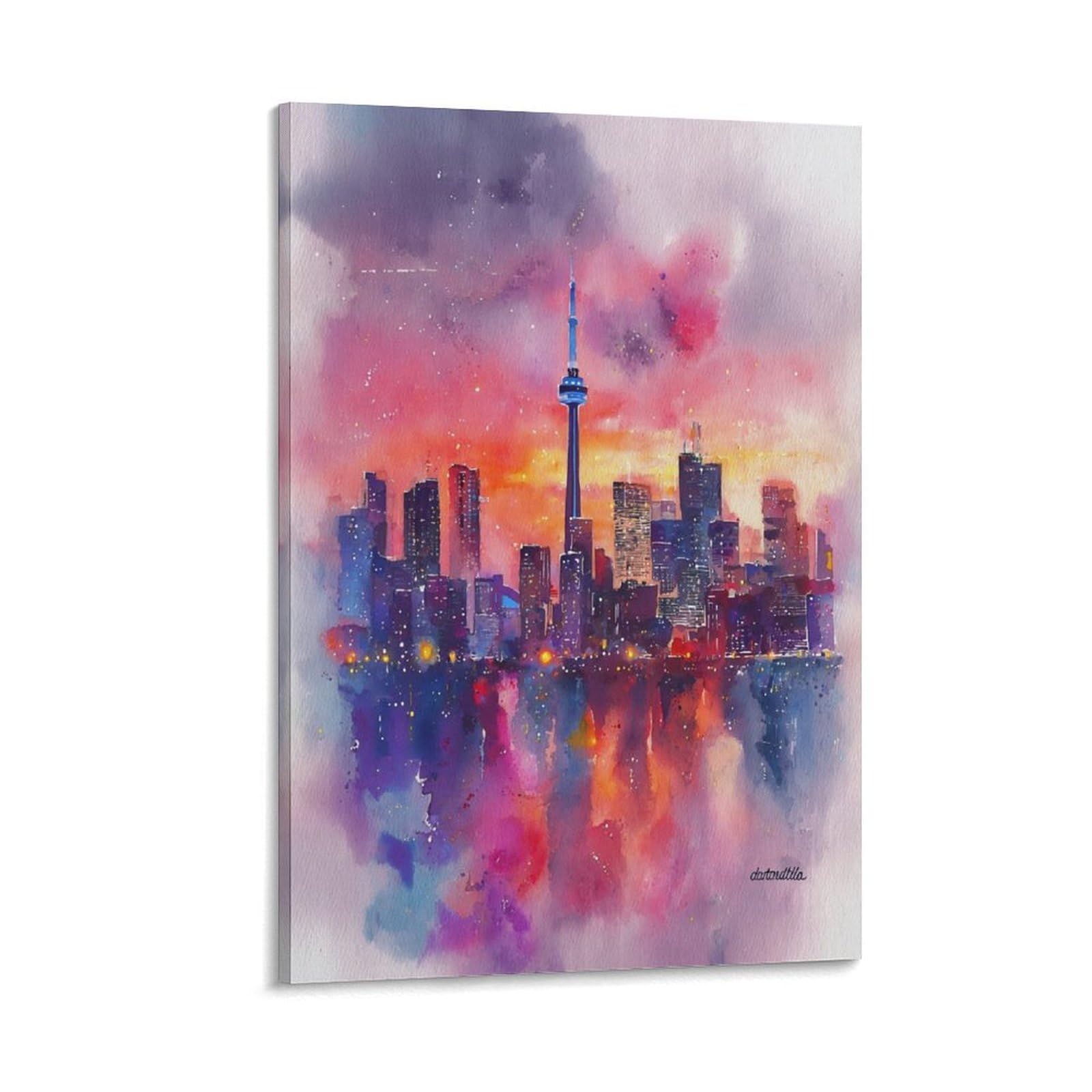 LCYNNH Toronto Custom 20x30inch(50x75cm) Vintage Travel Poster Watercolor Canvas Art