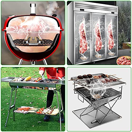 GARLLEN Kaltrauchgenerator Edelstahl, Sparbrand Kaltraucherzeuger für Kalträuchern Räucherofen Kugelgrill Smoker, Räucherspirale Rauchgenerator Kalträucherspirale Räucher Zubehör mit Bürste + Haken