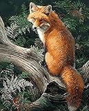 Yumeart 5D DIY Diamond Painting Cross Stitch Kits Rhinestones Pasted Picture Drawing Animals Fox Children's Room Wall Sticker 30x40cm(12x16