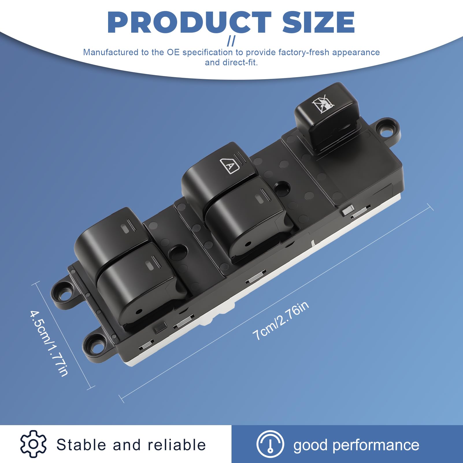Interruttore Alzacristalli Elettrico Pulsantiera Alzacristalli per Qashqai +2 J10 JJ10 Navara D40 Pathfinder 2004-2016 25401-EB30B 25401-JD001 Anteriore Sinistro