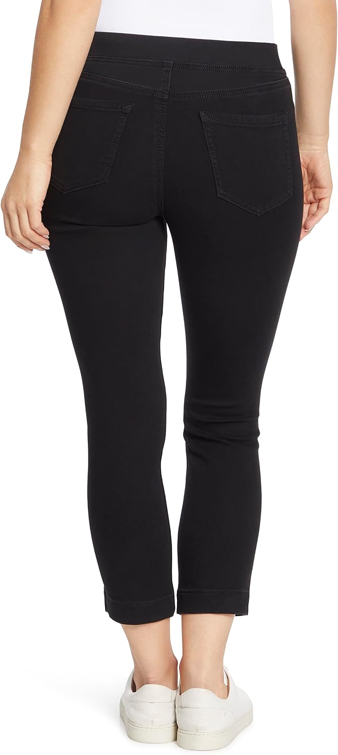 l.e.i. Women's Dorm Pull on Tie Detail Knit Denim Crop Standard image 3