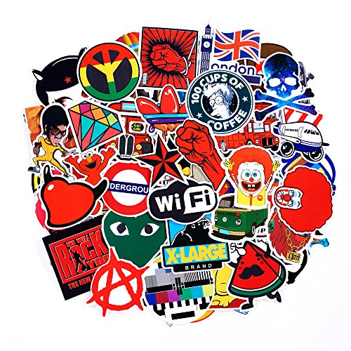SuprCool 50-Pack Latest Style Stickers - Laptop Cellphone Pad Skateboard Luggage Car Motorcycle