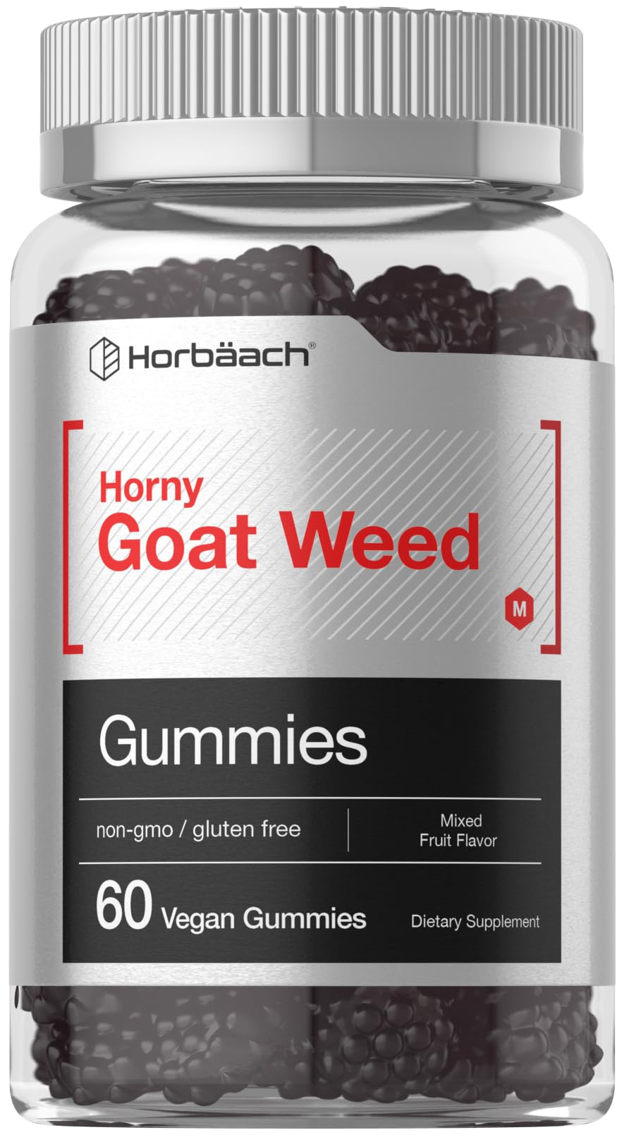 Horbäach Horny Goat Weed | 60 Gummies| Mixed Fruit Flavor