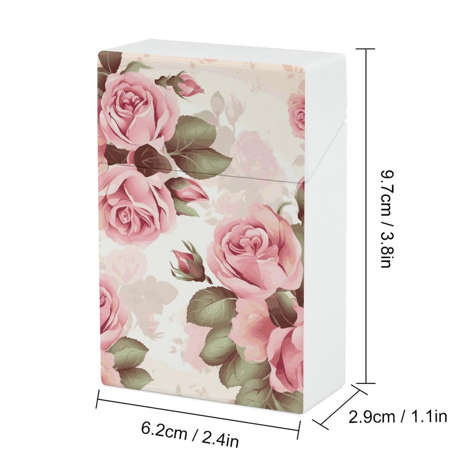 Amazon.com: Stylish Cigarette Case Pink Rose Floral Cigarette Box Extra  Slim Cigarette Case : Health & Household
