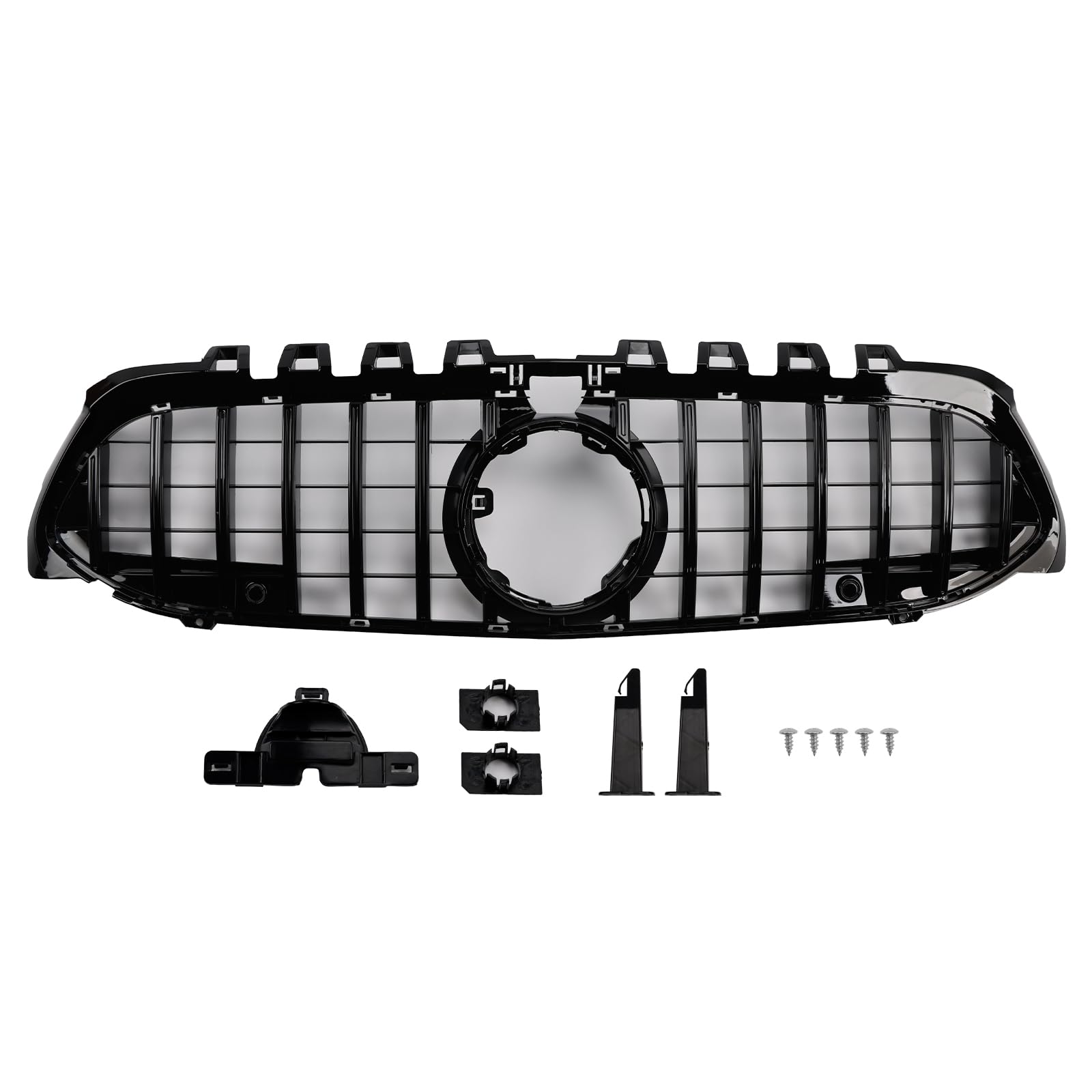 Griglia paraurti Anteriore GT-Style Front Bumper Grille Fit for Mercedes Benz A-Class W177 2019-2023 Black (No Logo)