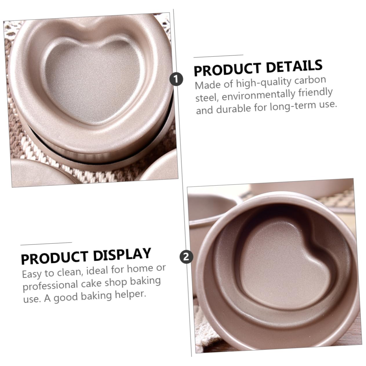 Unomor Diy Heart Tart Mould Heart Layers Mold Carbon Steel Cake Mould Set for Baking