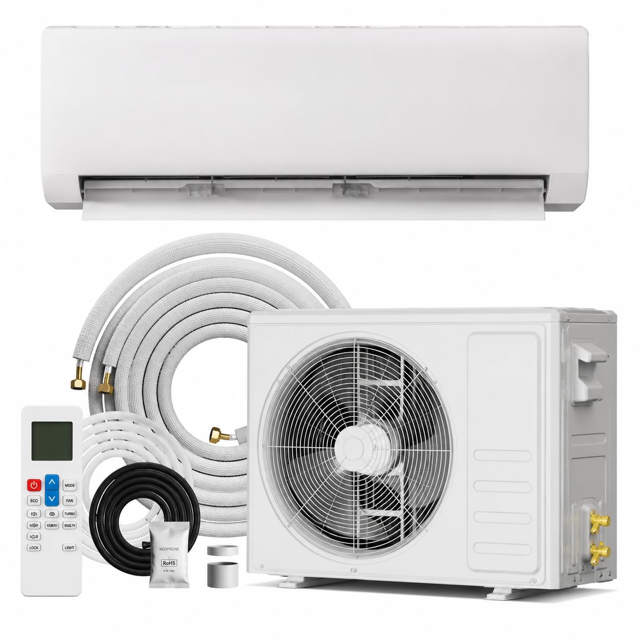 Photo 1 of **ONLY OUTDOOR UNIT** Energy-Efficient 115 V Mini Split Air Conditioner Inverter Heat Pump - 12000 BTU, Ductless Wall Mounted Precharged 17 SEER2 AC Unit with Installation Kit, Cool Up to 750 sq.ft