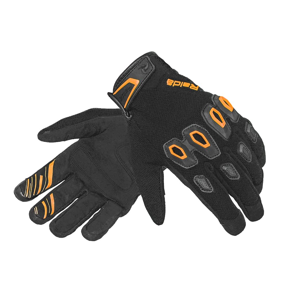 Raida Avantur MX Motorcycle Gloves | Touch Screen Compatible | Vegan Friendly | Daily Commute Gloves (2XL, Orange)