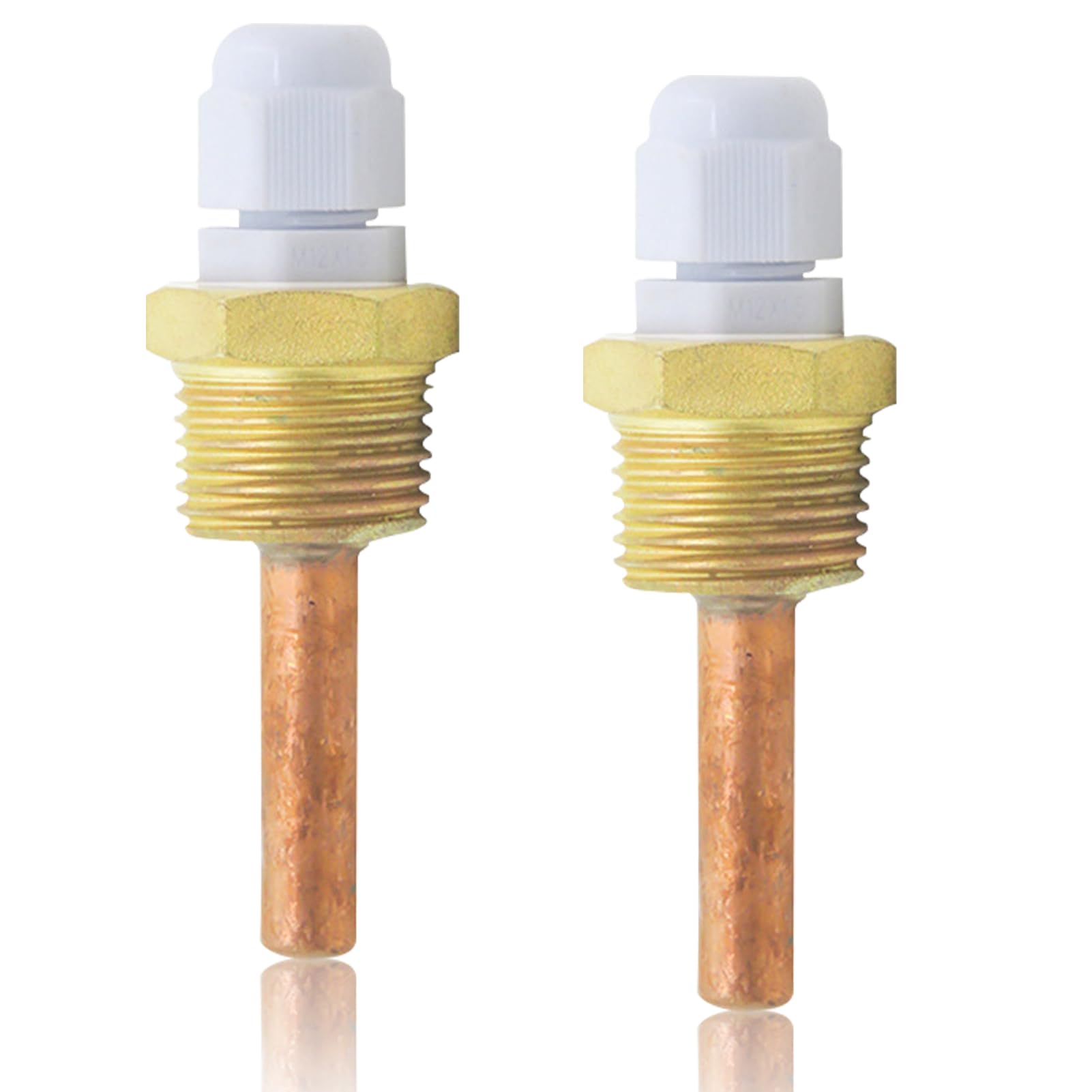 Lot de 2 manchons de plongée 55 mm en laiton G 1/2" filetage pour capteur de température, 8 x 55 mm, tubes de protection pour thermocouple, tube de protection pour sonde de température