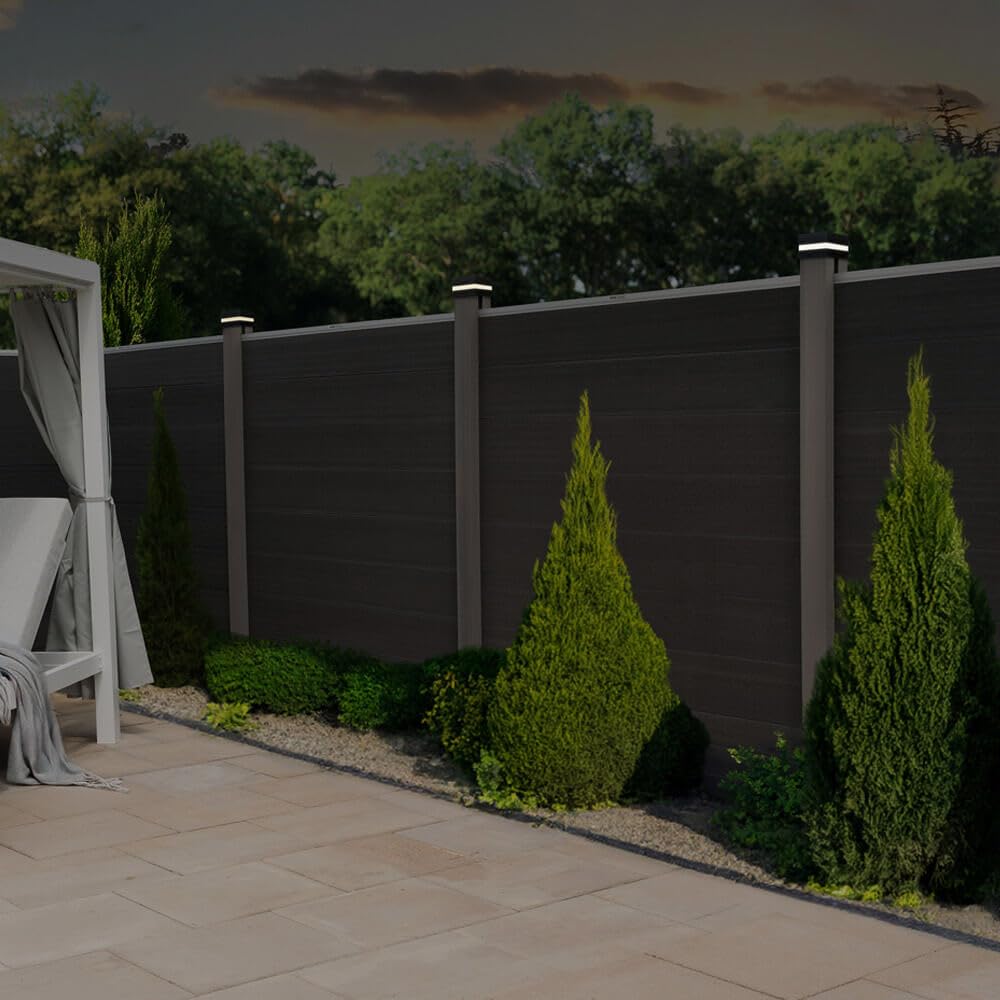 HOME DELUXE Pfostenabdeckung mit Solar LED Beleuchtung RANO - Menge: 6 | Pfostenkappe mit Solarbeleuchtung, Solar Pfostenbeleuchtung, LED Pfostenabdeckung