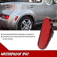 Vista 3 de GTINTHEBOX Conjunto de carcasa de la lámpara de guardabarros de luz de marcador lateral trasero de lente roja compatible con NISSAN CUBE 26195-1FC0A
