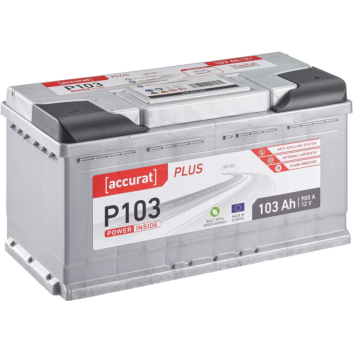 Accurat Plus P103 Autobatterie 12V 103Ah 900A KFZ PKW Starterbatterie