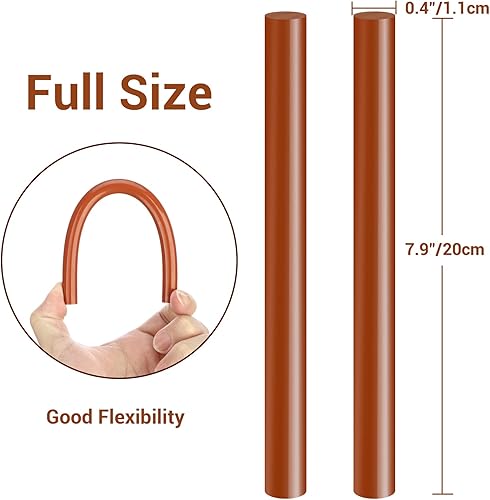 Miniatura 2 de ENPOINT Barras de pegamento caliente marrón tamaño completo, 8 pulgadas de largo x 0.43 pulgadas de diámetro, paquete de 36 barras de pegamento