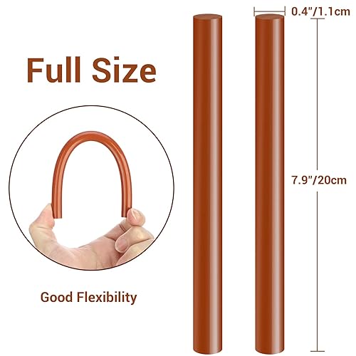 Miniatura 2 de ENPOINT - Palitos de pegamento caliente color marrón, tamaño completo, 8 pulgadas de largo x 0.43 pulgadas de diámetro, paquete de 36 barras de