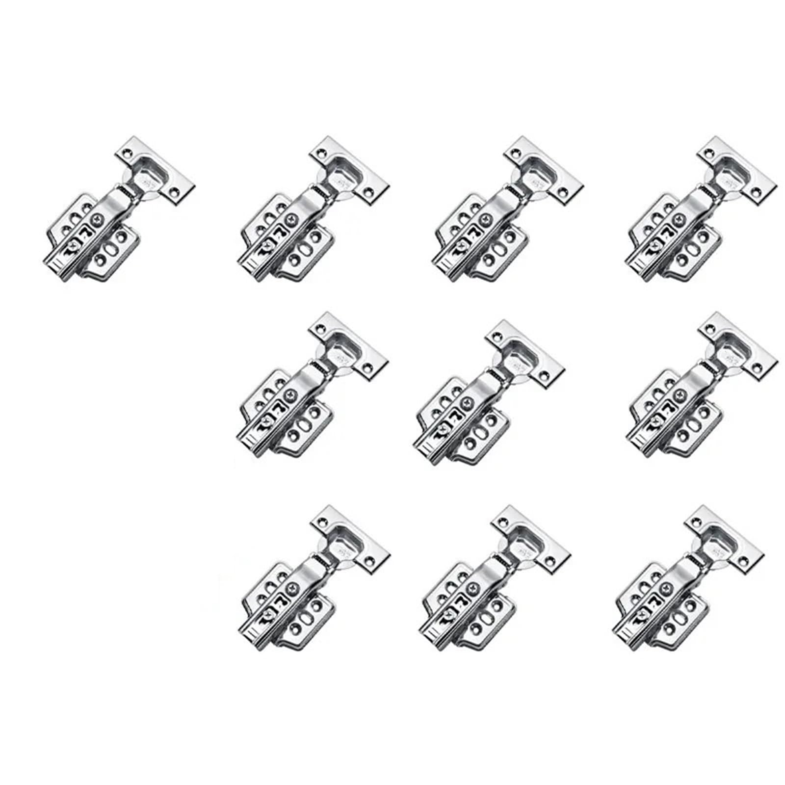 Window Hinge 2/10PCS Stainless Steel Cabinet Hinges Soft Closing Hydraulic Door Hinge Damper Concealed with Screws for Cabinet, Door, Window(Inset - 10PCS)