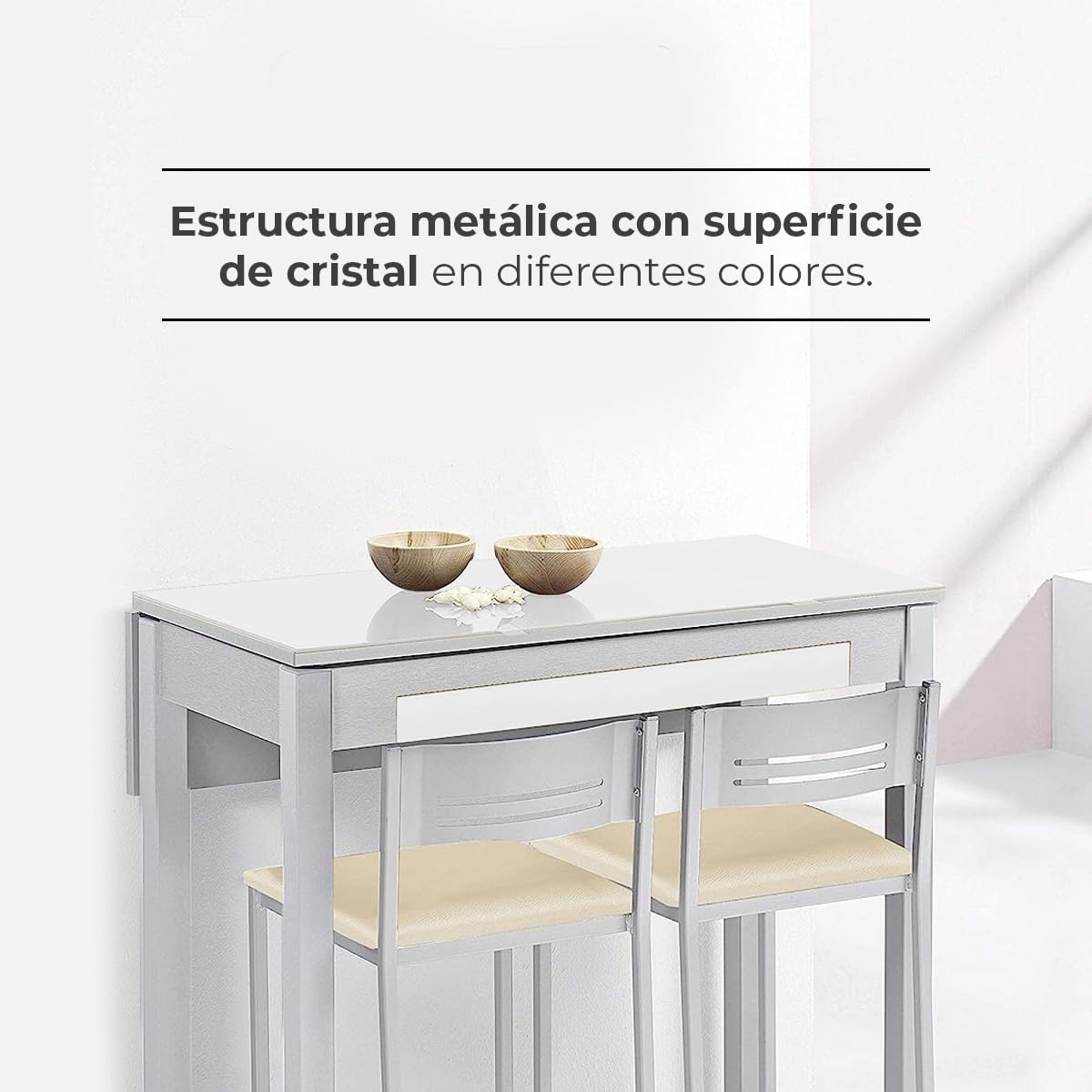 Tavolo da pranzo cucina moderno 180x90cm bianco lucido legno Echo Basic