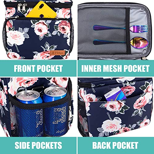 Tiblue Insulated Lunch Bag For Women/Men - Reusable Lunch Box For Office Work School Picnic Beach - Leakproof Freezable Bag With Adjustable Shoulder Strap For Kids/Adult(Medium, Ocean Camouflage) #TOP4