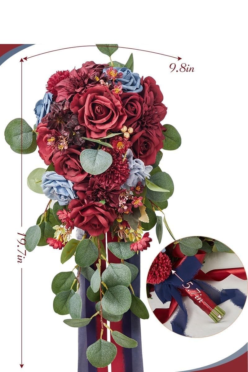 Bouquet di Fiori, Bellissimi Bouquet di Fiori Artificiali per Matrimoni e spose, Ideali per Decorare la Cappella, la Veranda, la Camera da Letto e Il Tavolo da Pranzo.